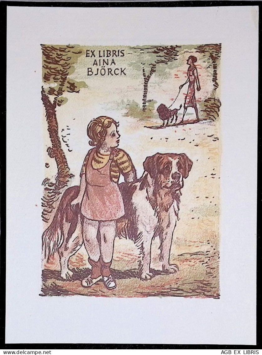 EX LIBRIS BOHUMIL KRATKY Per AINA BJORCK L27bis-F02 - Exlibris