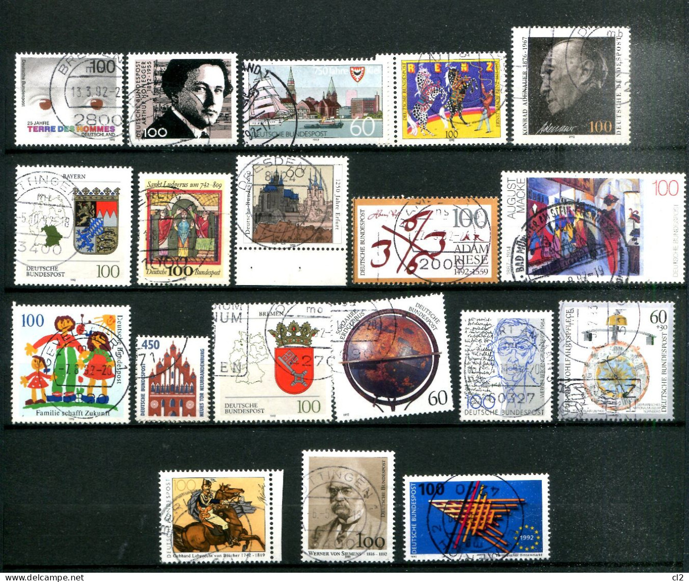 REPUBLIQUE FEDERALE ALLEMANDE - Lot De 19 Timbres De L'année 1992 - Annual Collections