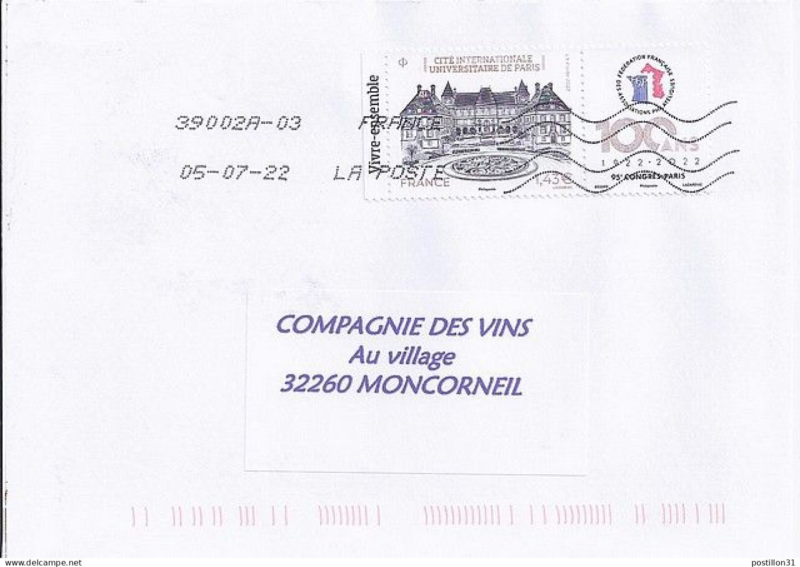 TP N° 5582 SUR LETTRE DU 5.7.22 - Briefe U. Dokumente