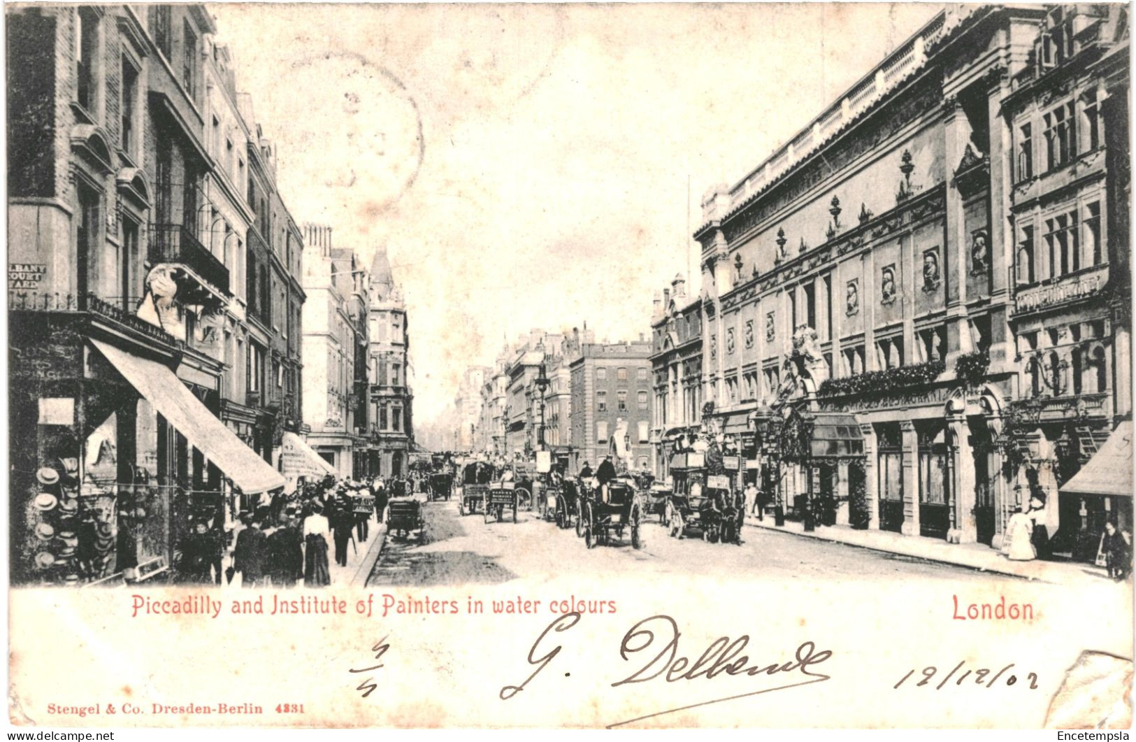 CPA Carte Postale Royaume Uni London  Piccadilly And Institute Of Painters In Water Colours1902 VM78148 - Piccadilly Circus