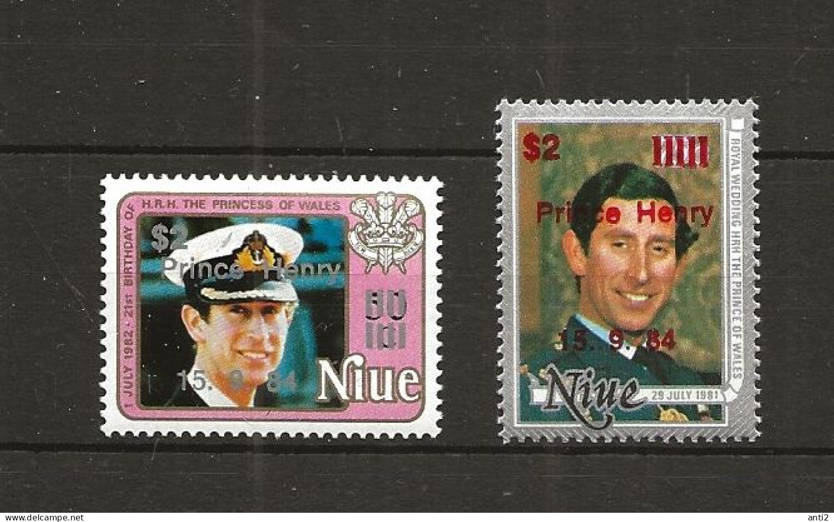 Niue 1984  Birthday  Prince Henry Mi  594-595 MNH(**) - Niue