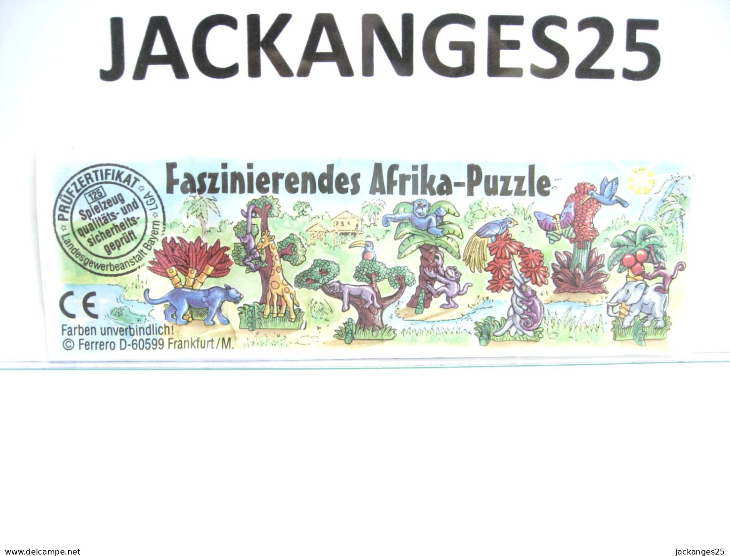 KINDER 4. 626287 ANIMAUX AFRIKA PUZZLE 1995 + BPZ - Rompecabezas