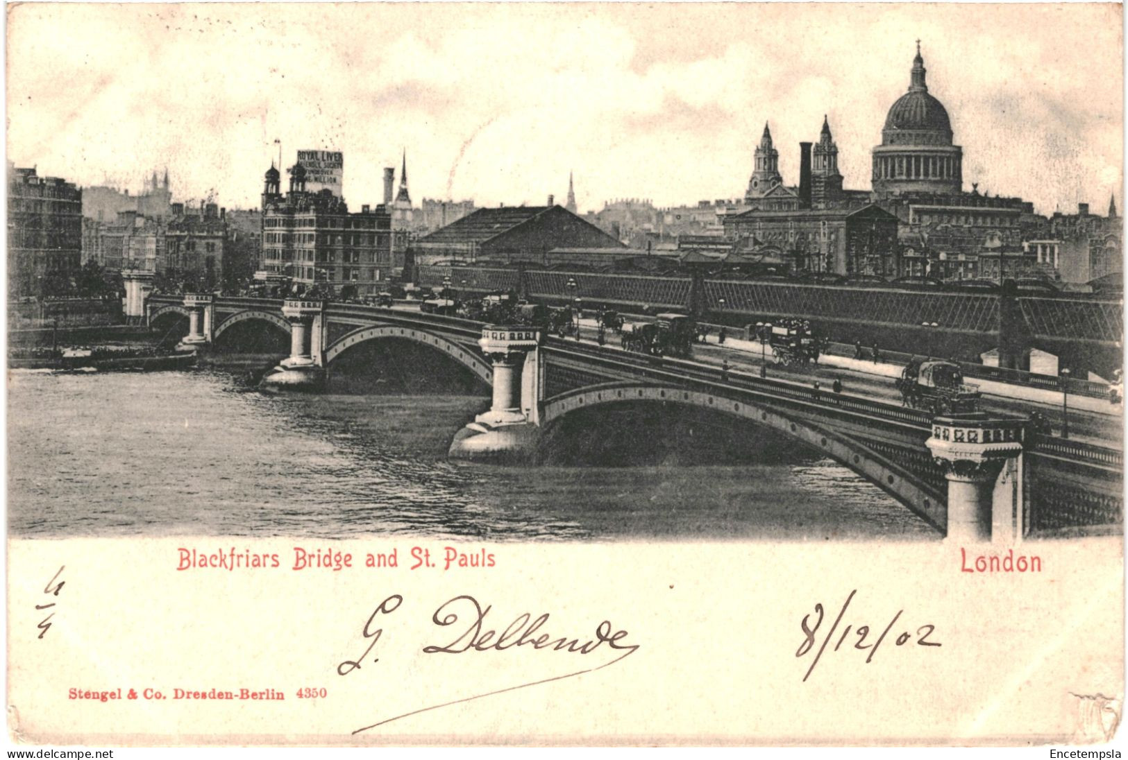 CPA Carte Postale Royaume Uni London  Blackfriars Bridge And St Pauls 1902 VM78150 - River Thames