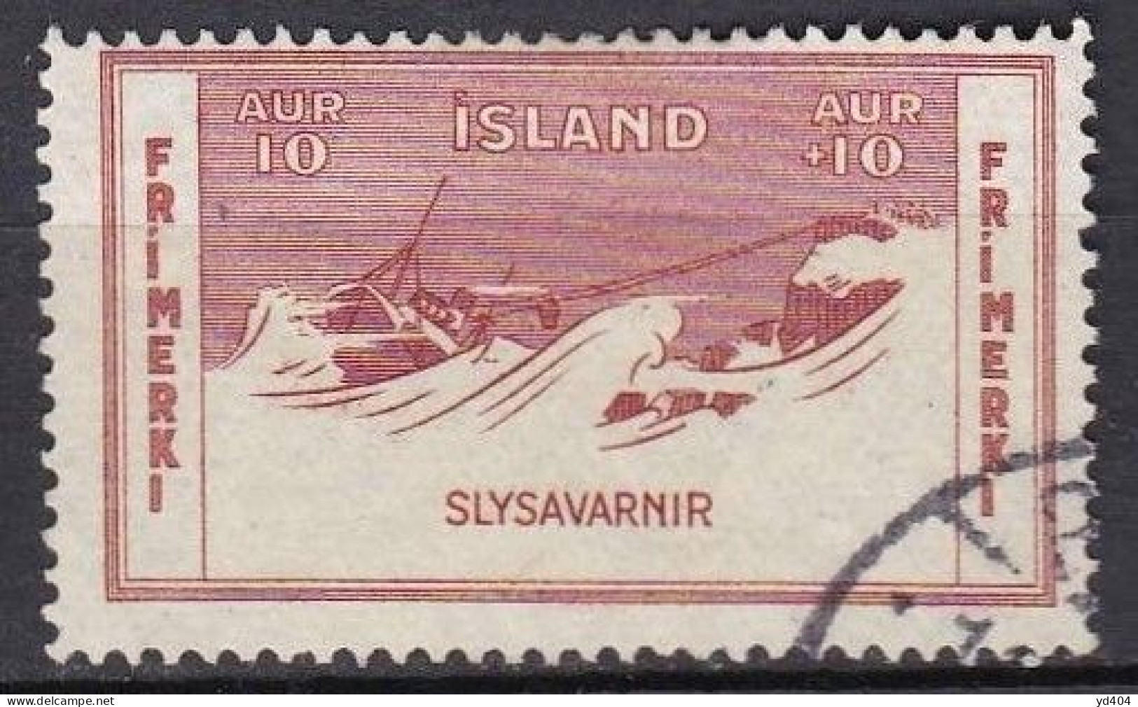 IS029A – ISLANDE – ICELAND – 1933 – MARITIME WORKS & RESCUE – SG # 201 USED 6,50 € - Usados