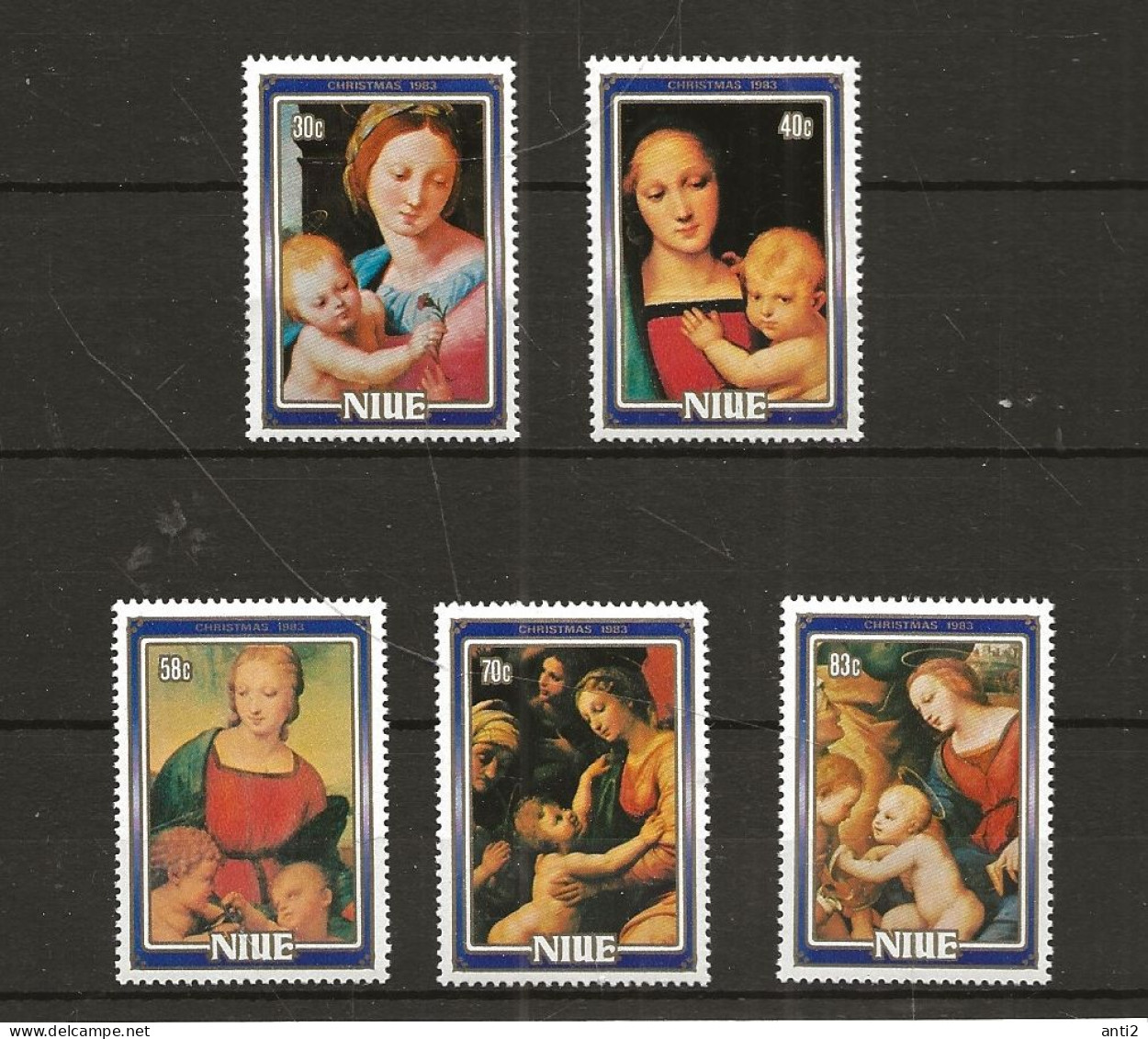 Niue 1983 Christmas - Paintings Of Raffael (1483-1520), Italian Painter M 523-527 MNH(**) - Niue