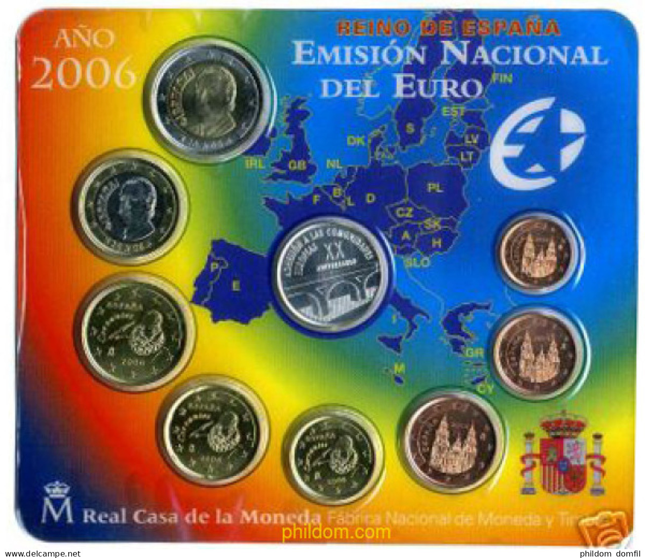 130 ESPAÑA 2006 CARTERA OFICIAL 2006 Medalla Adhesion - 10 Céntimos