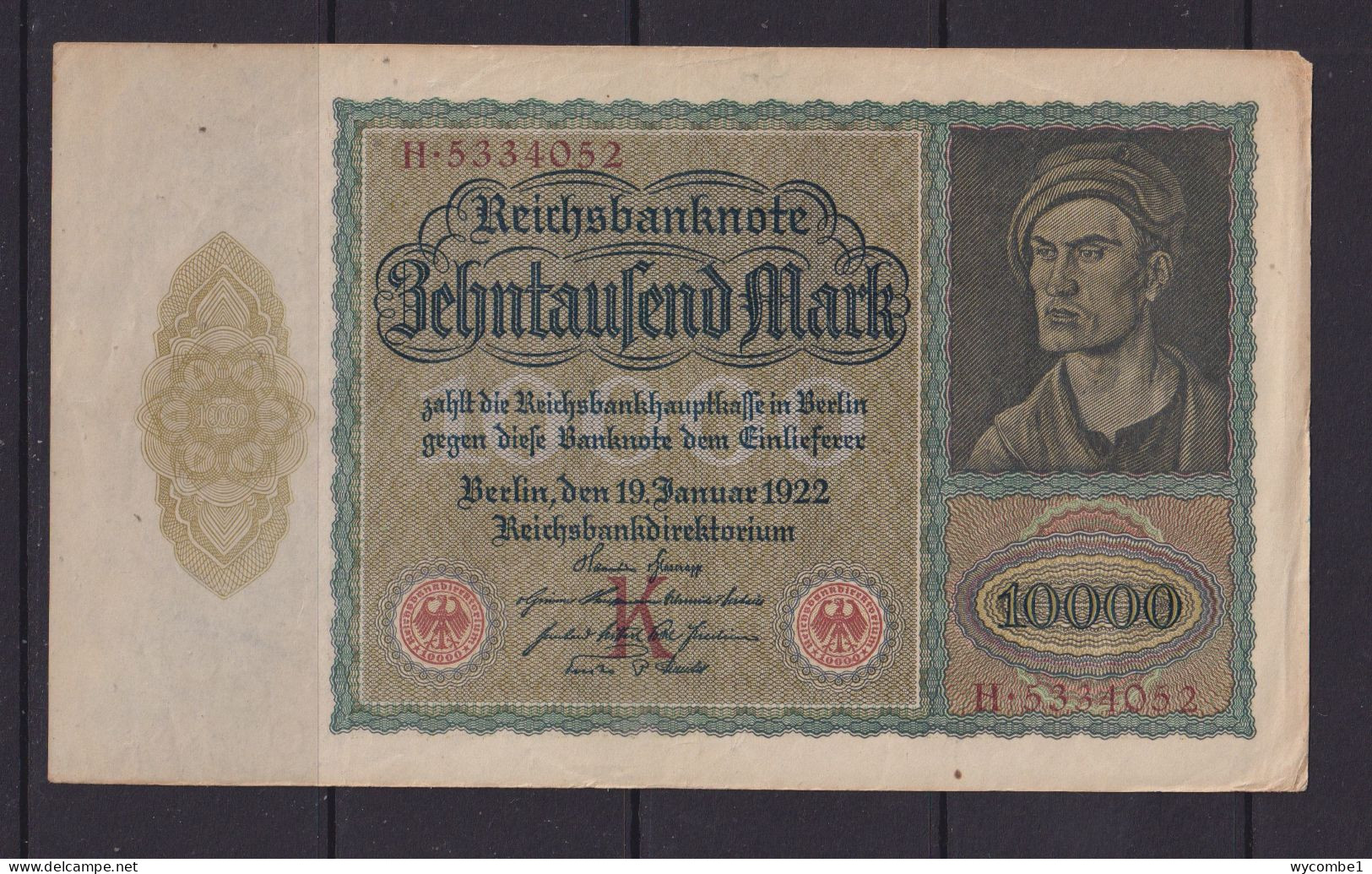 GERMANY - 1922 10000  Mark XF Banknote - 10.000 Mark