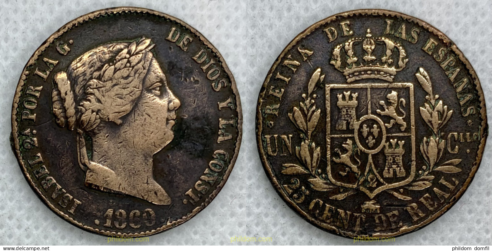 2510 ESPAÑA 1860 ISABEL II 1860 - 25 Cts De Real SEGOVIA - Colecciones