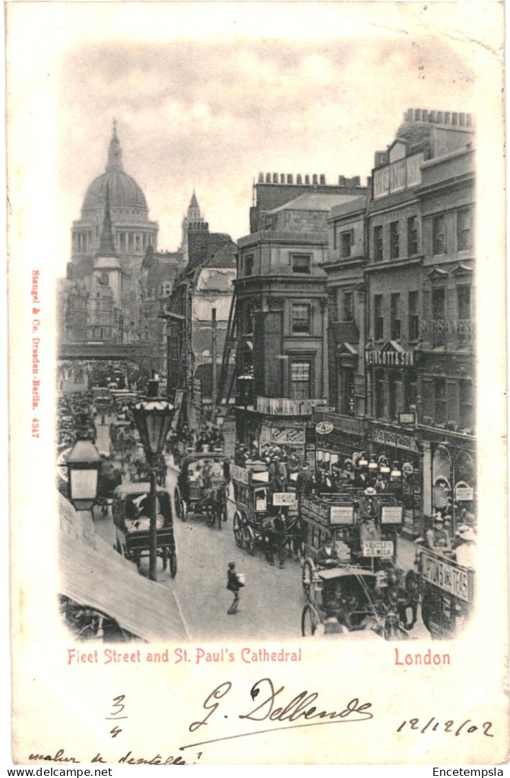 CPA Carte Postale Royaume Uni London St. Paul's Cathedral And Fleet Street 1902 VM78159 - St. Paul's Cathedral