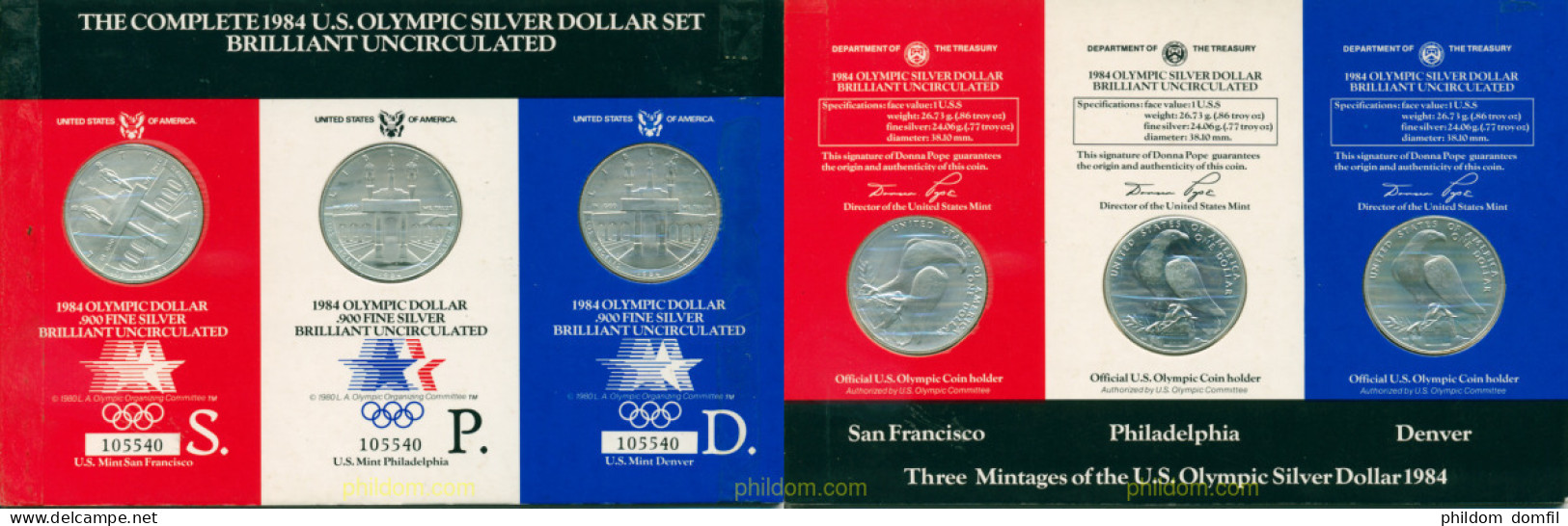 1130 ESTADOS UNIDOS 1984 THE COMPLETE 1984 OLYMPIC SILVER DOLLAR SET - Other & Unclassified
