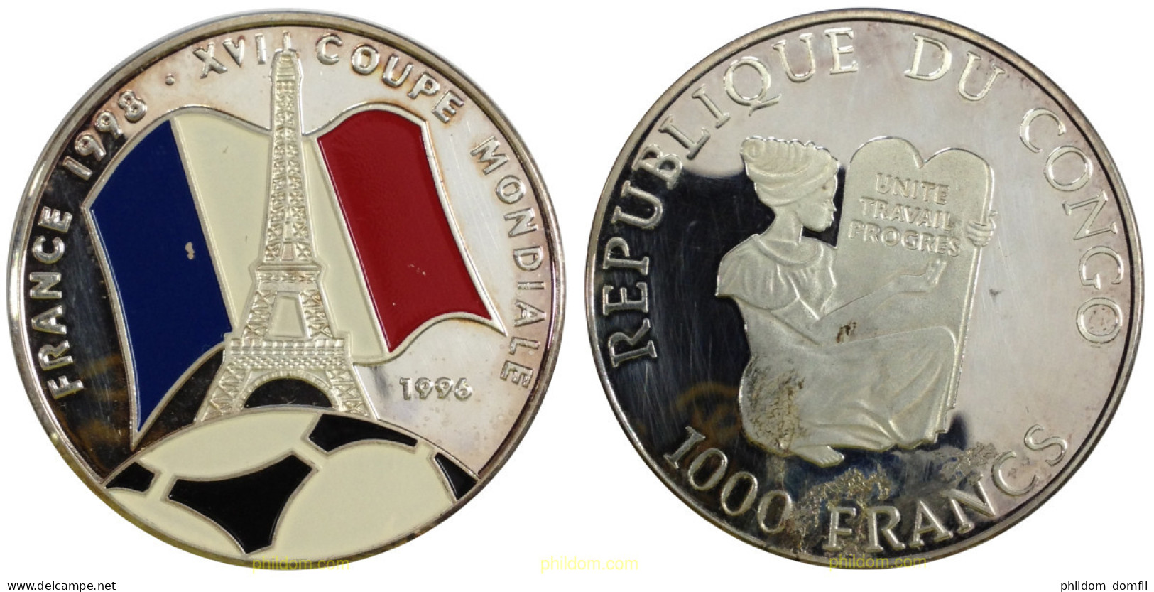1276 CONGO. República Democrática 1997 CONGO 1000 FRANCS 1997 SOCCER - Congo (Democratic Republic 1998)