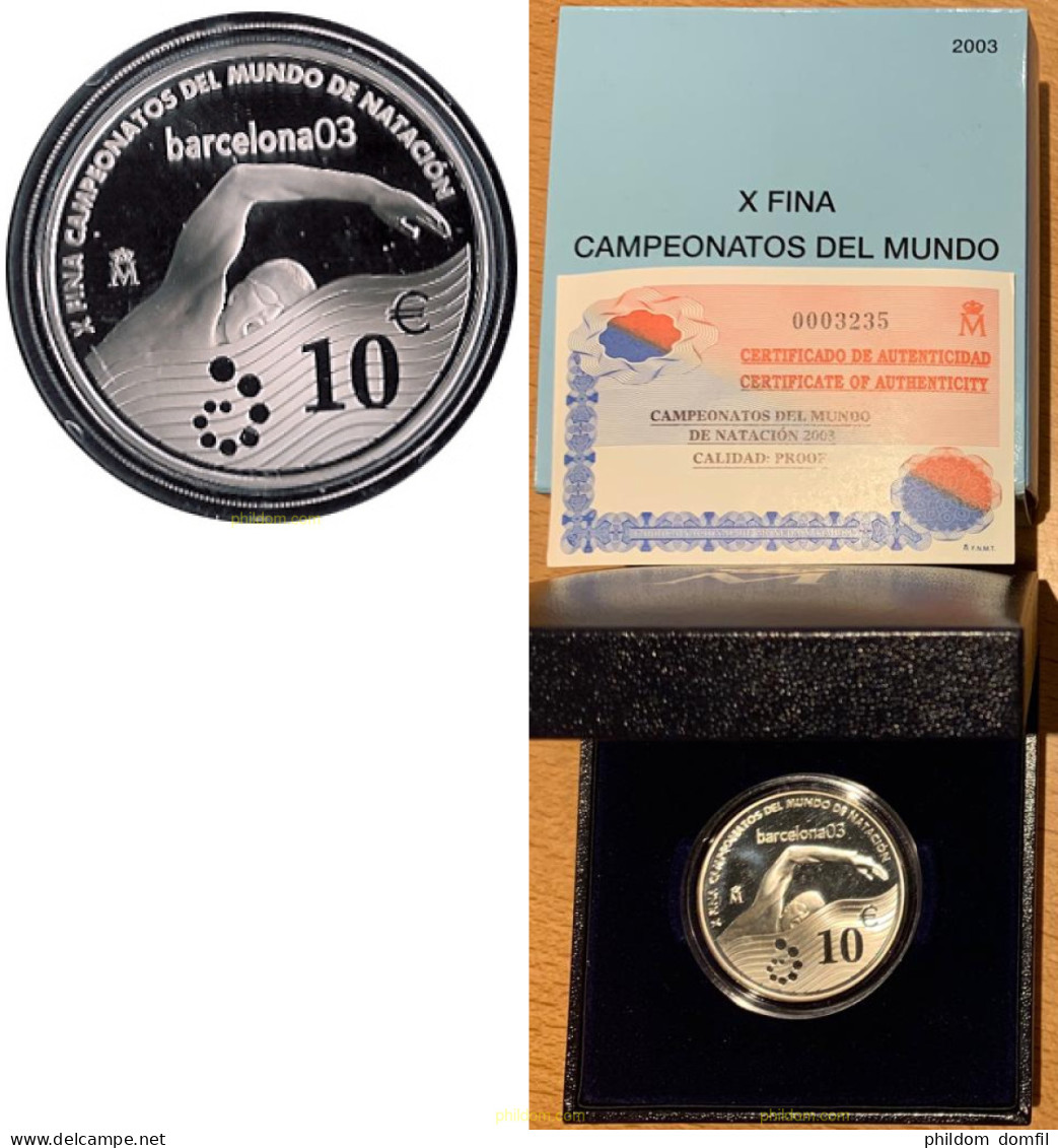 1420 ESPAÑA 2003 2003 X FINA CAMPEONATOS DEL MUNDO DE NATACIÓN. 10 EUROS. - 10 Centesimi