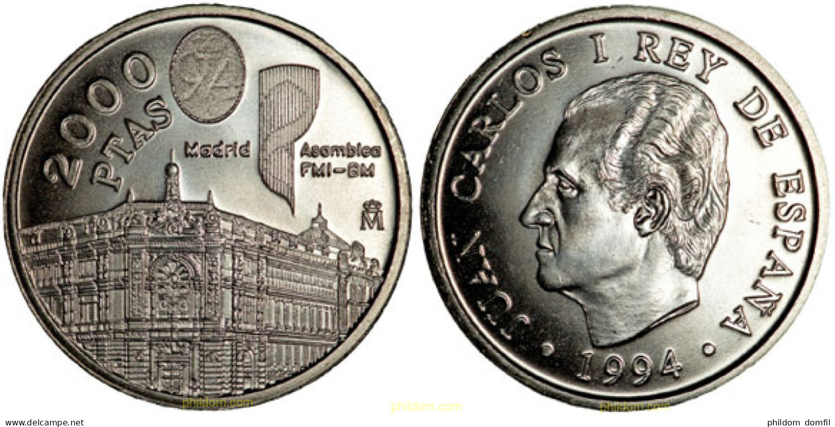 1494 ESPAÑA 1994 MONEDA CONMEMORATIVA 2000 PTAS. 1994. PLATA. - 10 Céntimos