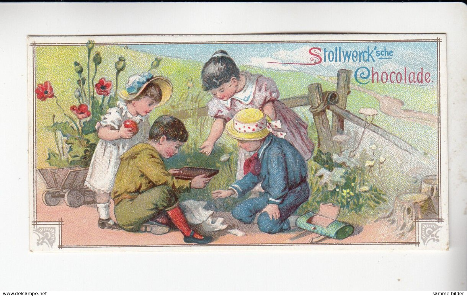 Stollwerck Album No 1  Kinderbilder Kinder Auf Wiese   Gruppe 3 #8  Von 1897 - Stollwerck