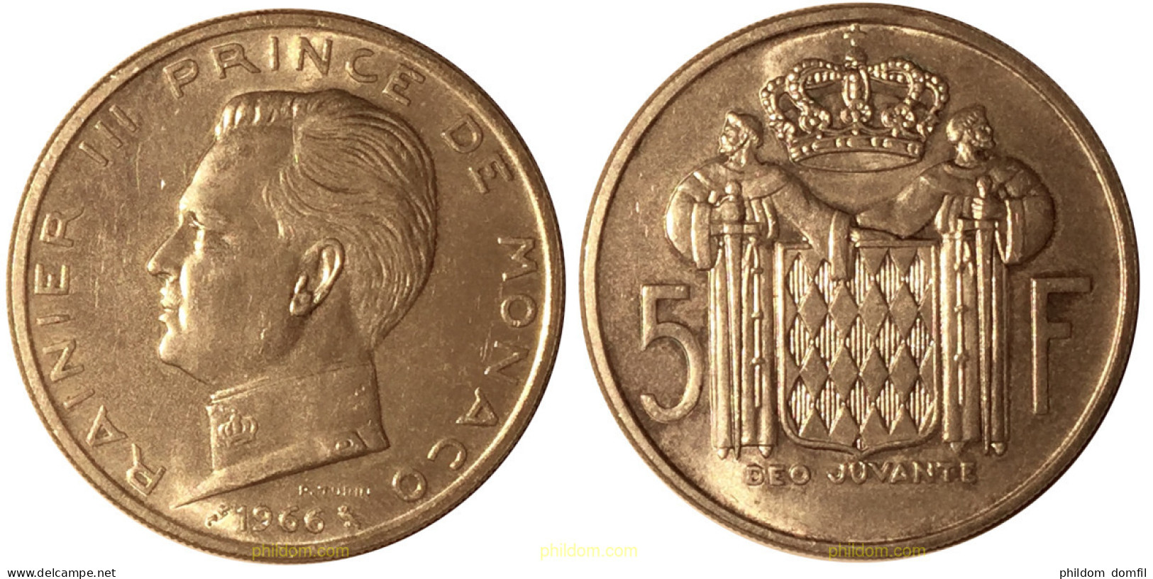 1750 MONACO 1960 1960 PRINCIPE RAINIER III 5 FRANCS SILVER - 1949-1956 Oude Frank