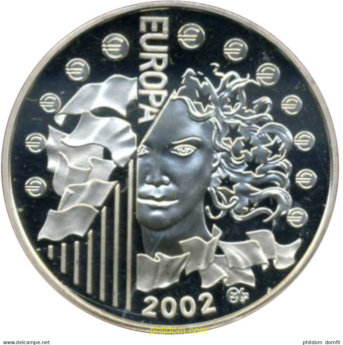 1992 FRANCIA 2002 FRANCE 2002 1 1/2 EURO PLATA PROOF - Altri & Non Classificati