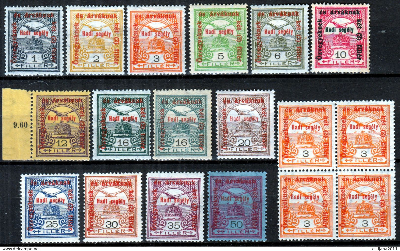 Hungary 1915 ⁕ War Aid / Overprint  Mi.162 - 174 ⁕ 18v MH / MNH - Neufs