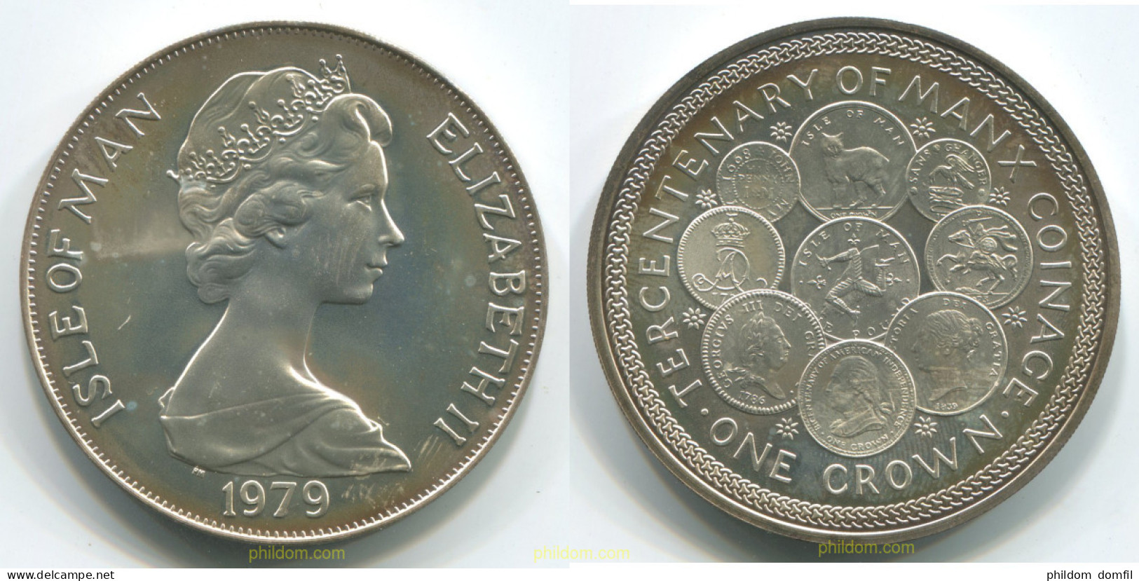 2112 MAN 1979 MAN 300 ANIVERSARIO 1 CROWN 1979 SILVER PLATA - Isla Man