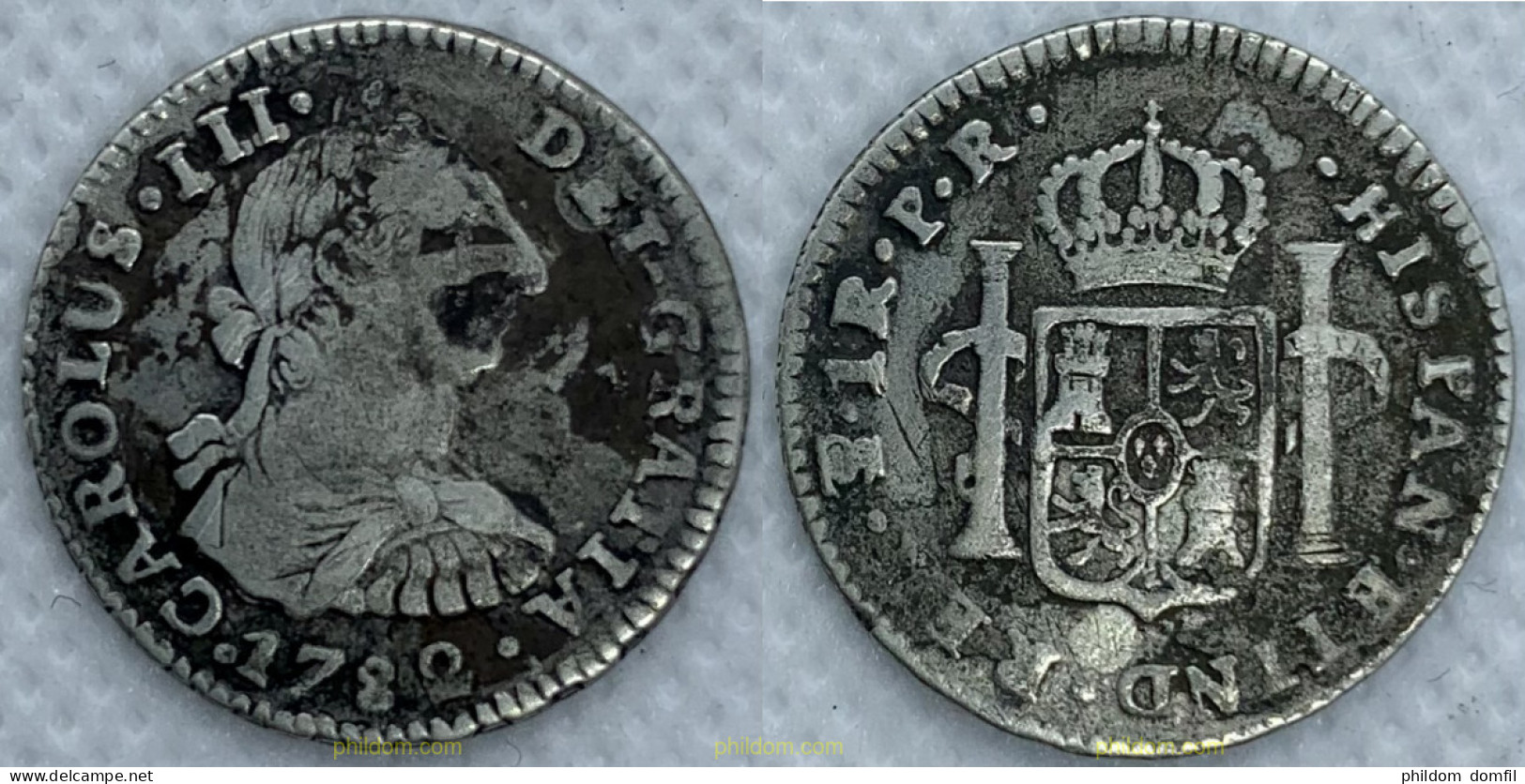 2177 ESPAÑA 1782 CARLOS III 1782 1 REAL PR POTOSI - Verzamelingen