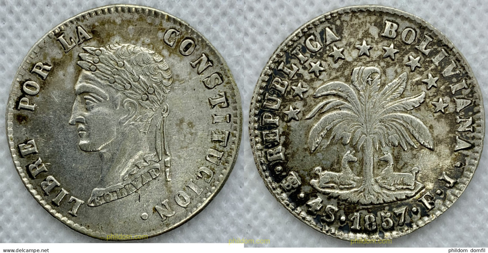 2338 BOLIVIA 1857 BOLIVIA 4 SOLES SIMON BOLIVAR 1857 - Bolivie