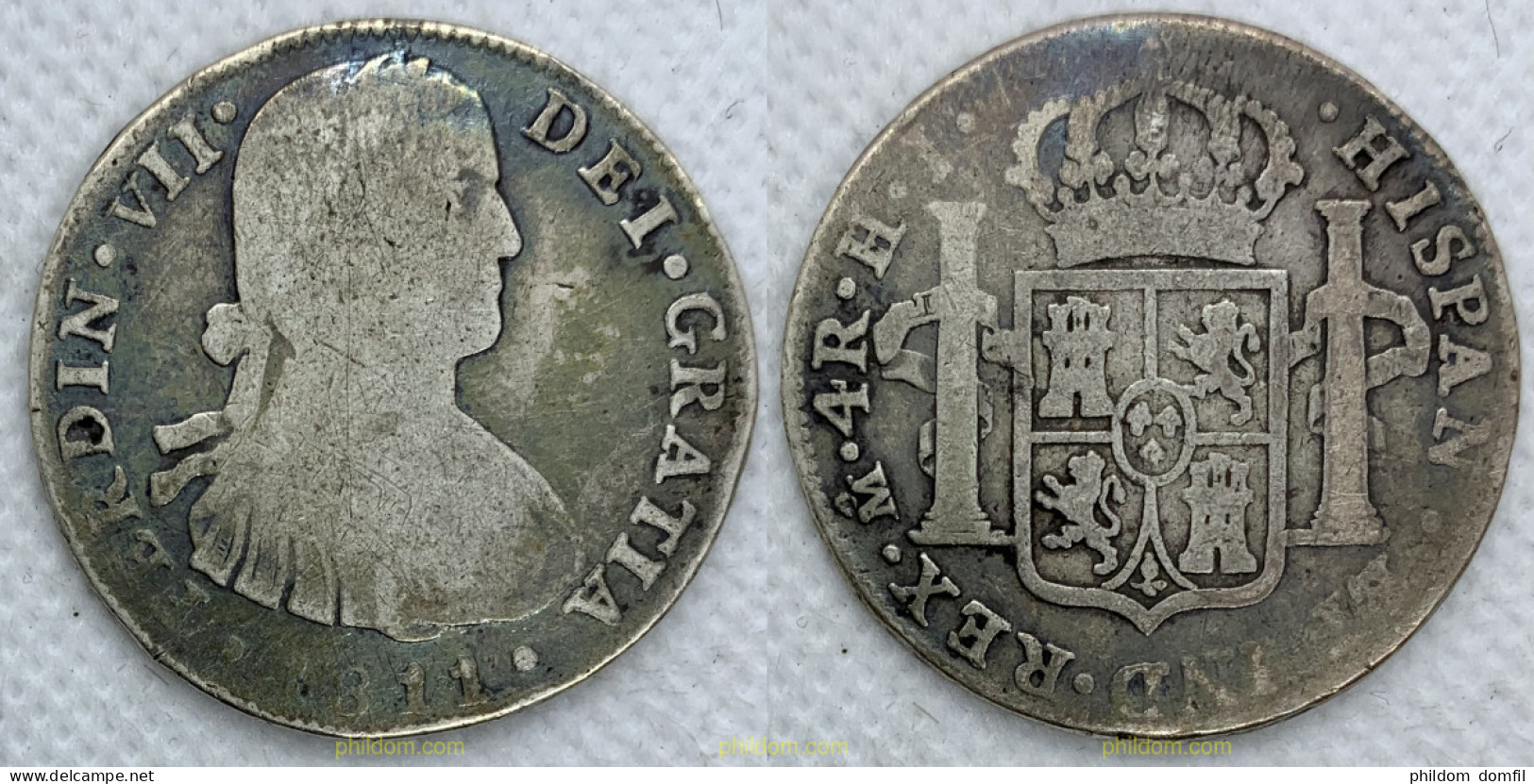 2416 ESPAÑA 1811 FERNANDO VII 4 REALES 1811 HJ MEXICO - Collezioni