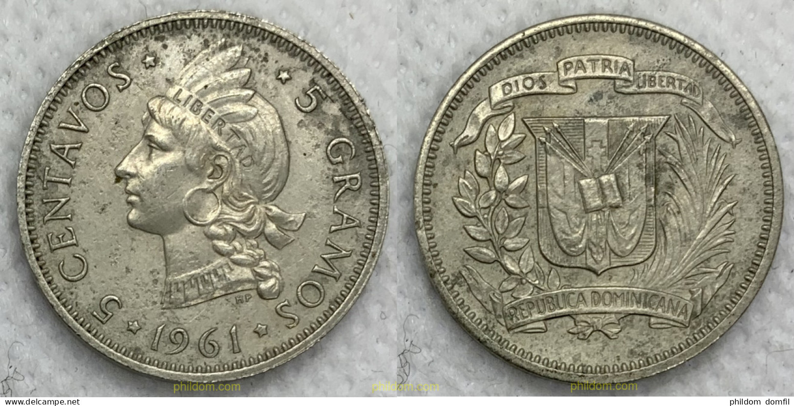 2462 DOMINICANA 1961 DOMINICAN REPUBLIC 5 CENTAVOS 1961 - Dominicaanse Republiek