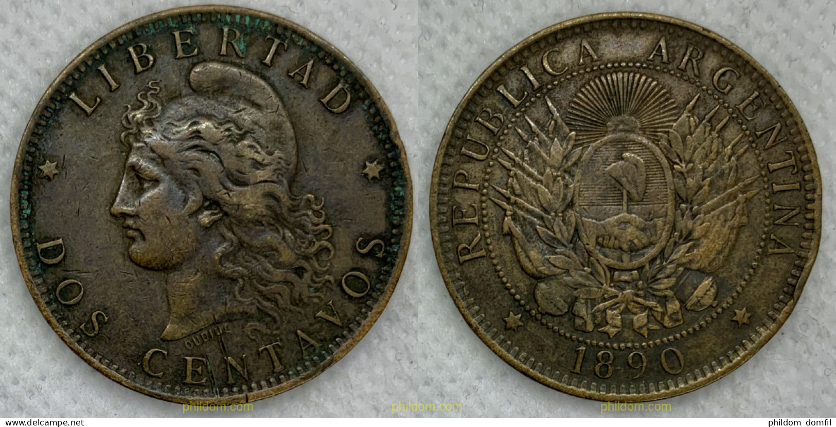 2470 ARGENTINA 1890 ARGENTINA 1890 2 CENTAVOS - Argentina