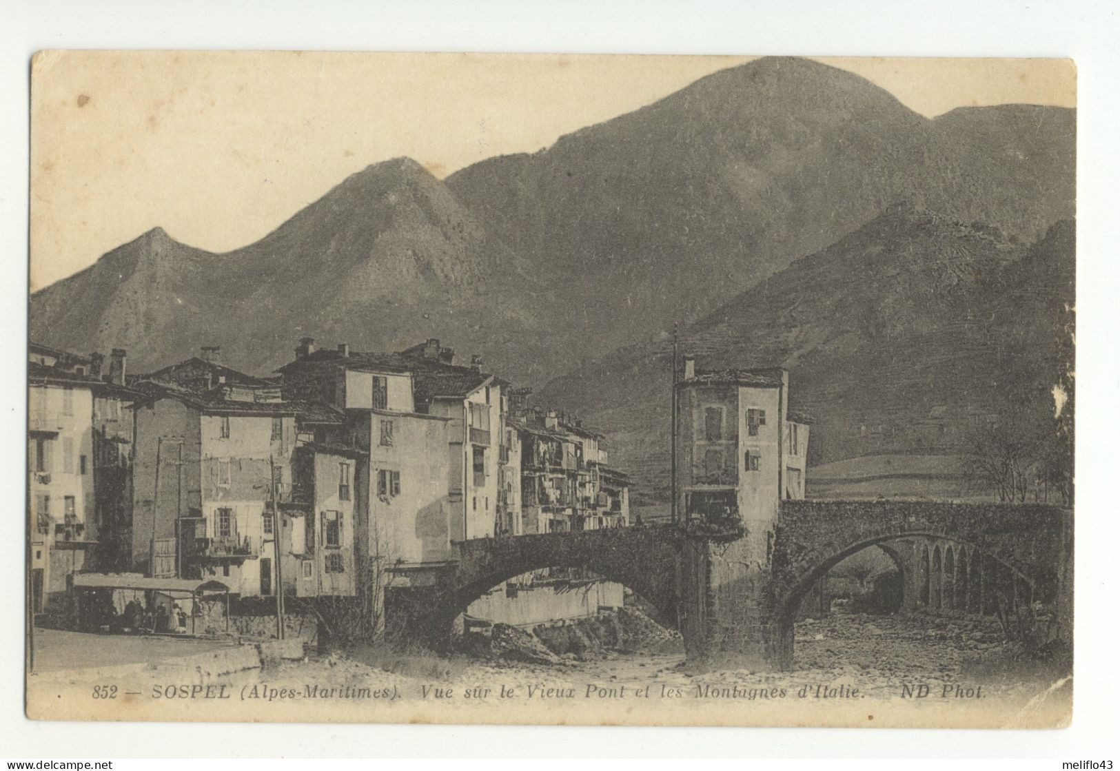 06/ CPA - Sospel - Vue Sur Le Vieux Pont Et Les Montagnes D'Italie - Sospel