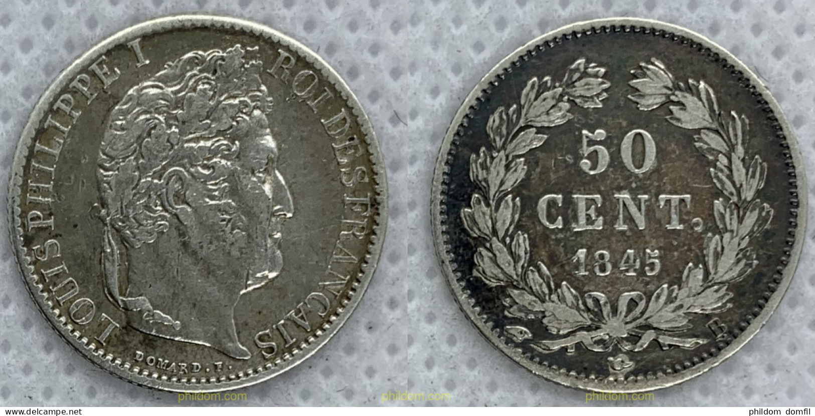 2496 FRANCIA 1845 LOUIS PHILIPPE I 50 CENT 1845 - Autres & Non Classés