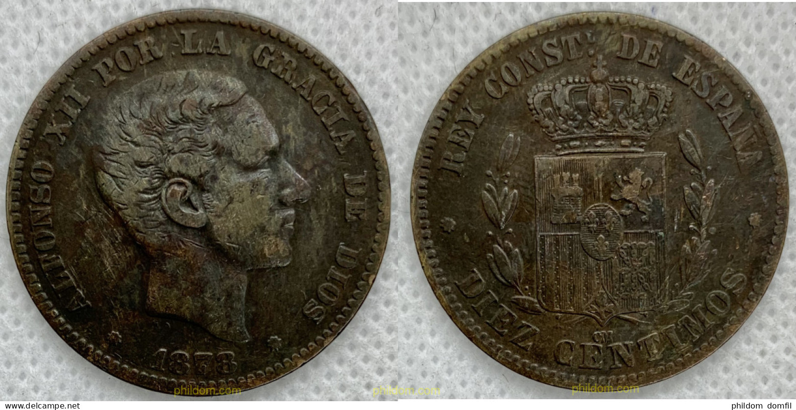 2539 ESPAÑA 1878 ALFONSO XII 10 CTS BARCELONA OM 1878 - Collections