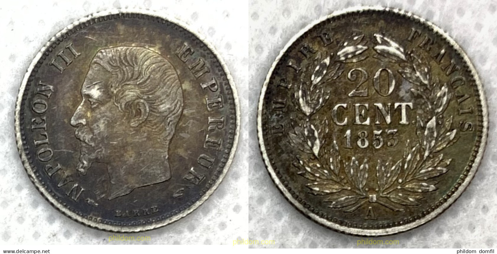 2567 FRANCIA 1853 FRANCE NAPOLEON 111 1853 20 CENT - Sonstige & Ohne Zuordnung