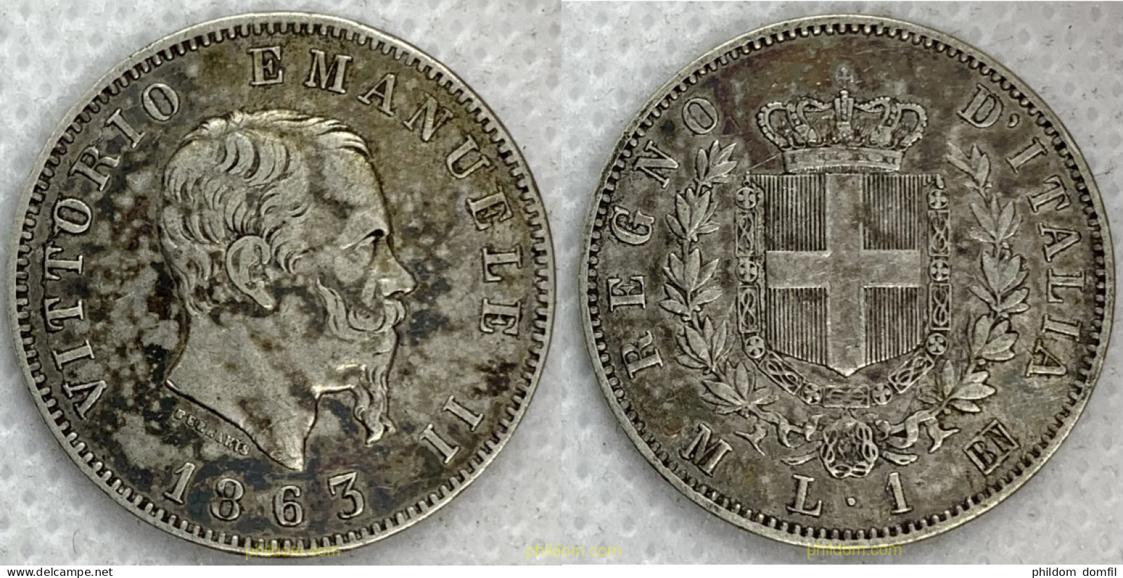 2577 ITALIA 1863 VITTORIO EMANUELE II 1 LIRA 1863 - A Identificar