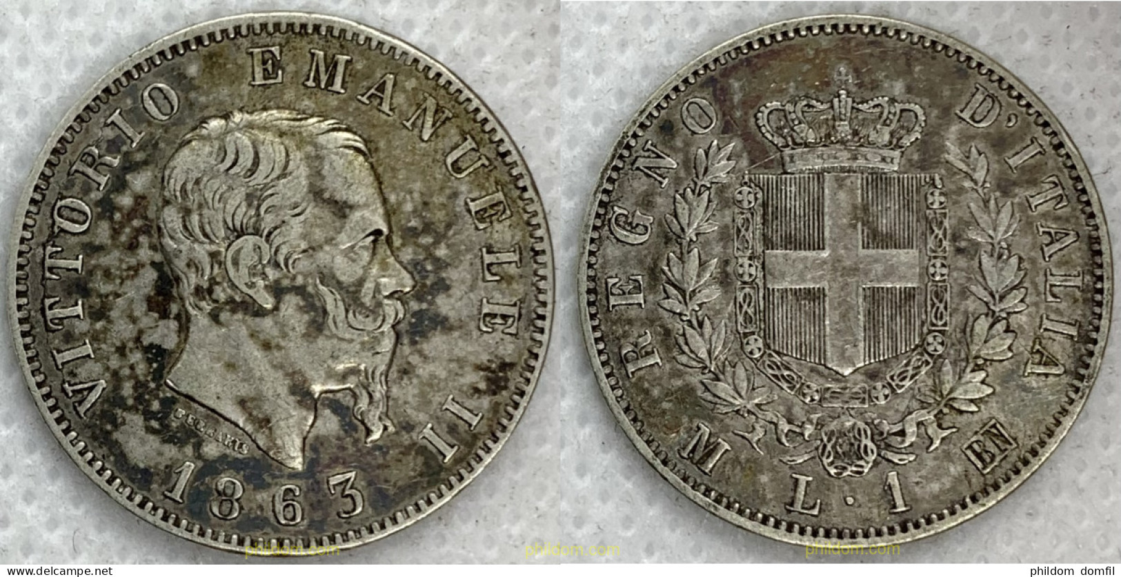 2577 ITALIA 1863 VITTORIO EMANUELE II 1 LIRA 1863 - Da Identificare