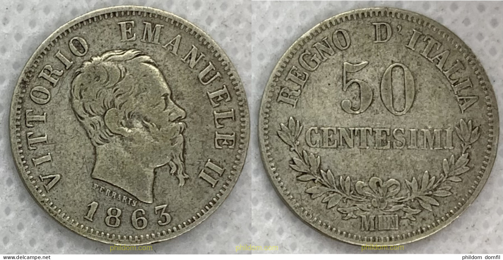 2576 ITALIA 1863 VITTORIO EMANUELE II 1863 50 CENTESIMI - Da Identificare