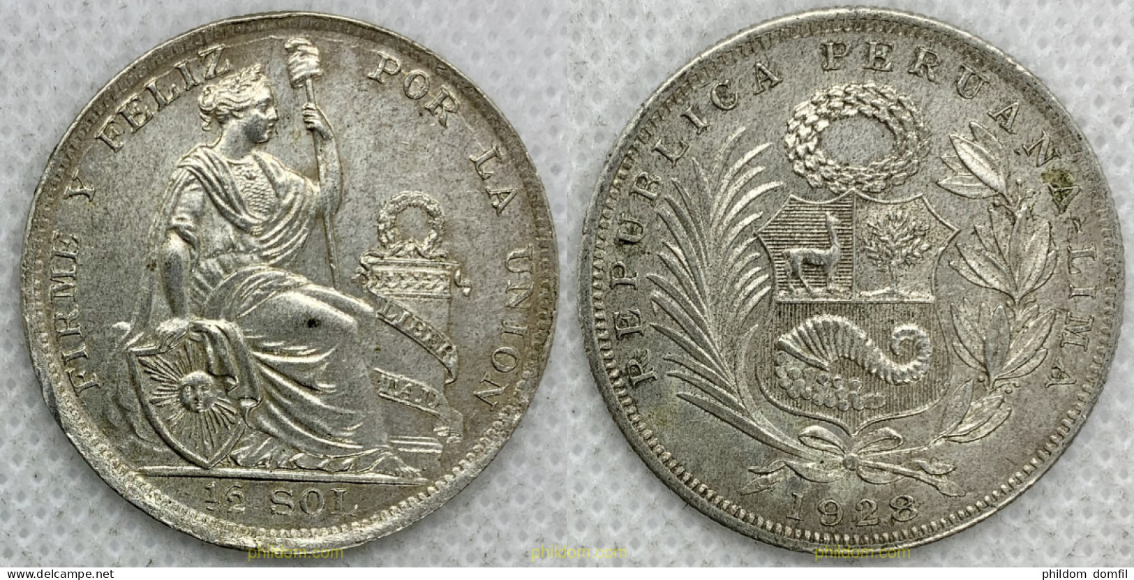 2637 PERU 1928 PERU 1/2 SOL 1928 - Pérou