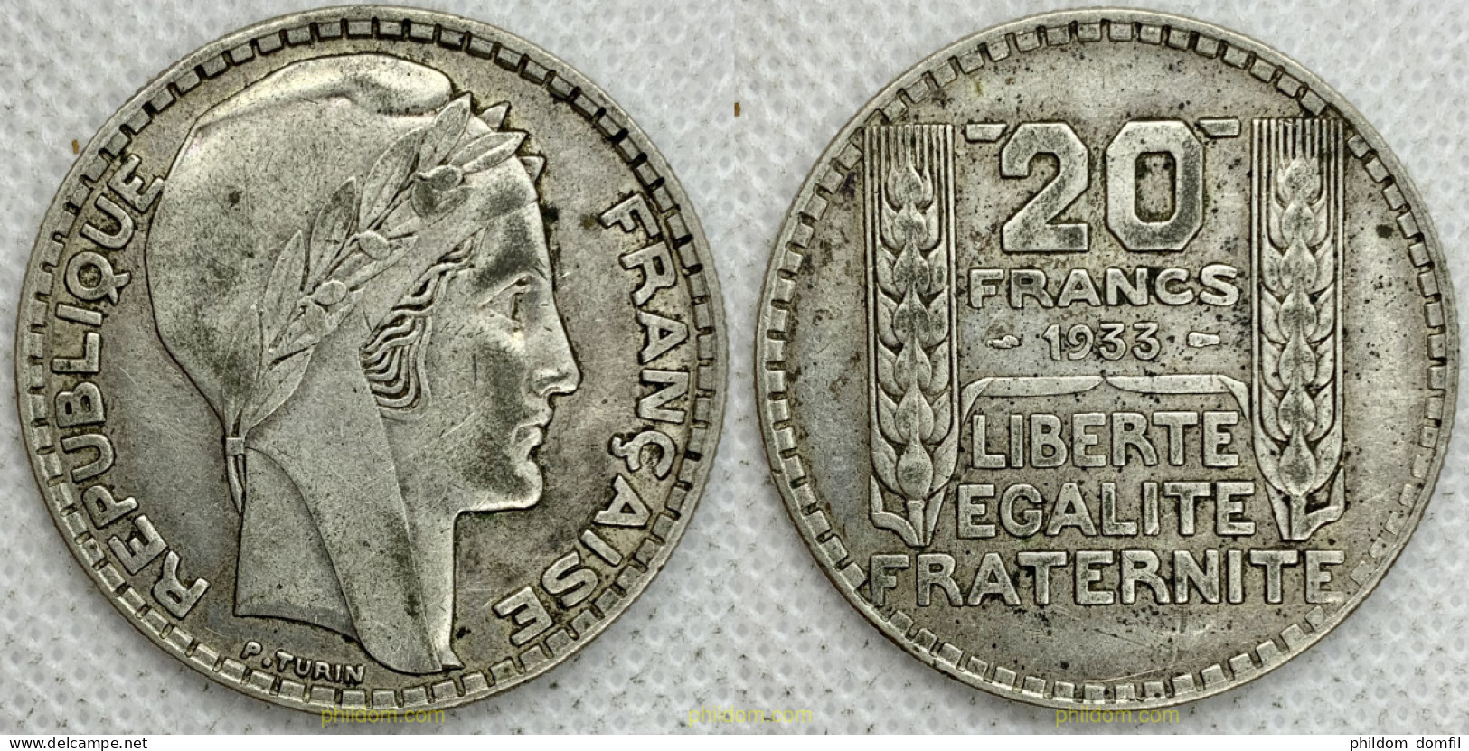 2702 FRANCIA 1933 20 FRANCS 1933 FRANCE SILVER - Otros & Sin Clasificación