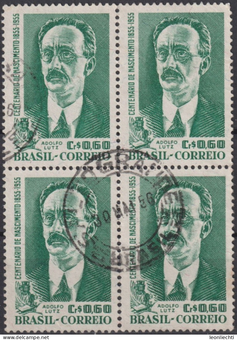 1955 Brasilien ° Mi:BR 886, Sn:BR 830, Yt:BR 613, Adolfo Lutz (1855-1940) Sanitary Doctor - Oblitérés