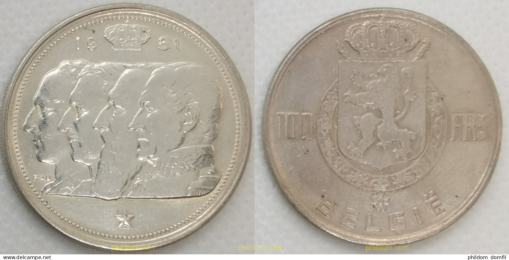 2900 BELGICA 1951 BELGIUM 1951 100 FRANCS - 10 Centimes & 25 Centimes