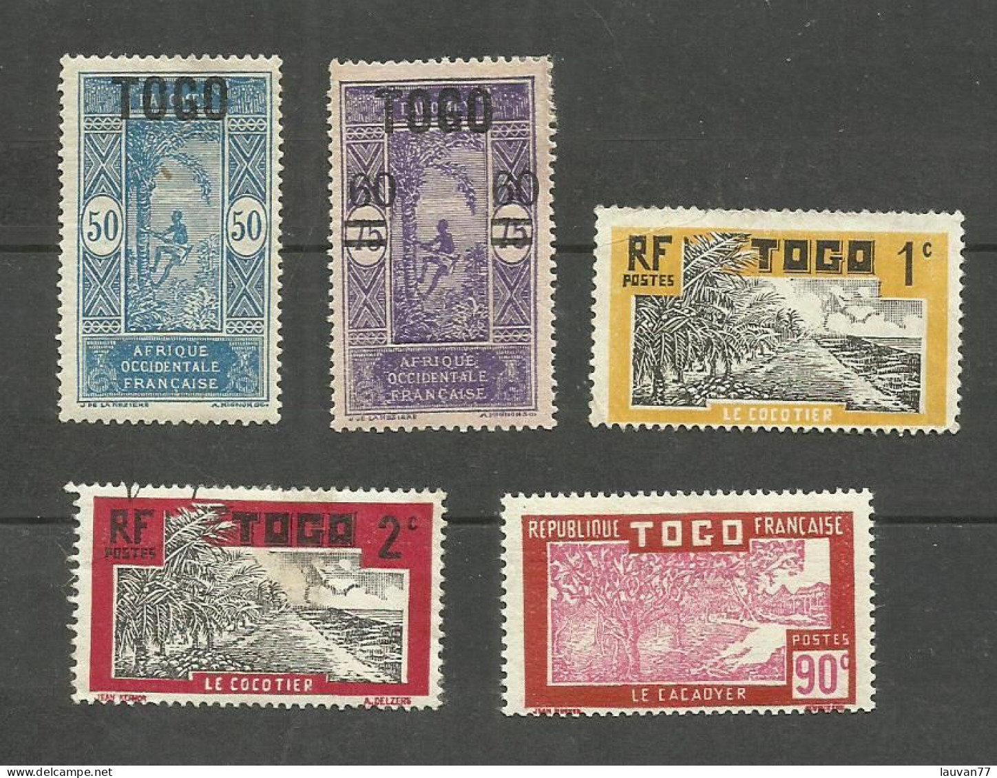 TOGO N°113, 114, 124, 125, 146 Cote 4.30€ - Oblitérés