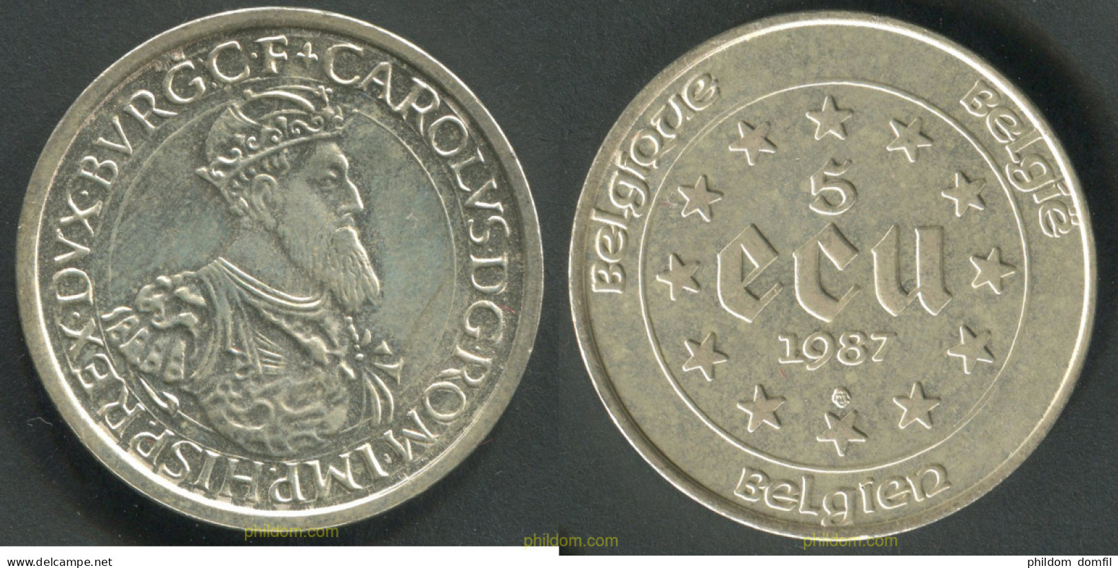 2933 BELGICA 1987 BELGIUM 5 ECU 1987 - 20 Cents