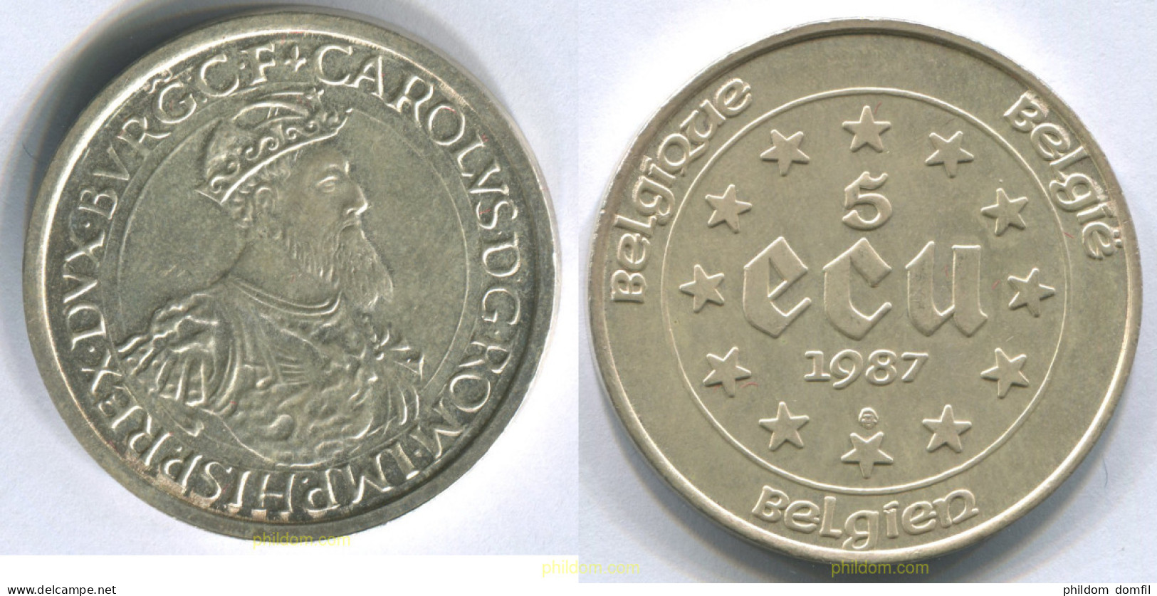 2944 BELGICA 1987 BELGIUM 5 ECU 1987 - 20 Cents