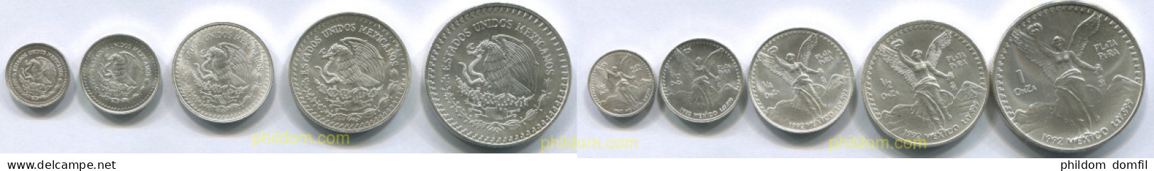 2957 MEXICO 1992 MÉXICO 1992 1 OZ 1/2 1/4 1/10 1/20 OZ SILVER - Mexique