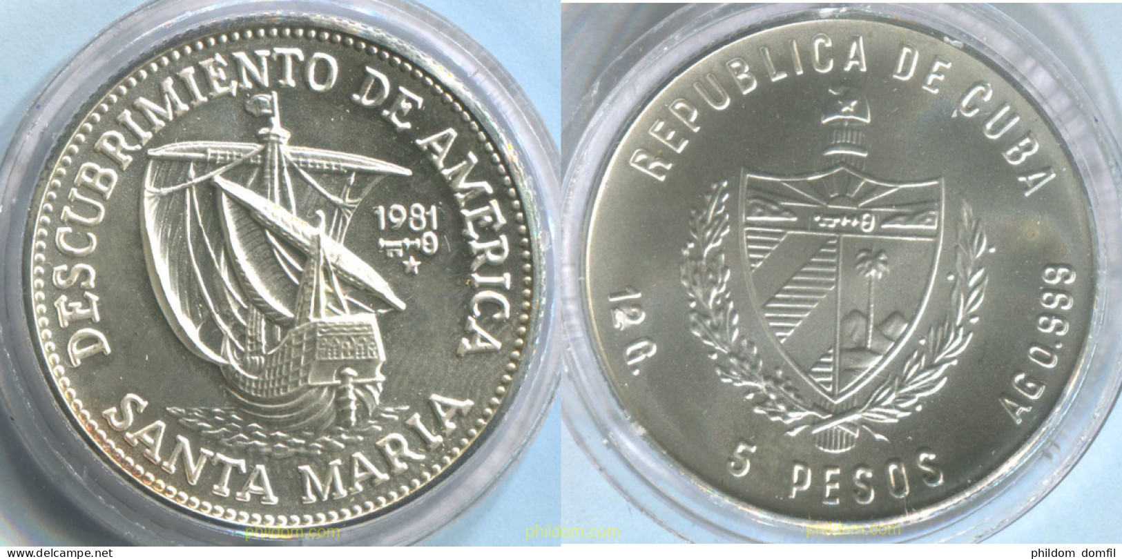 2968 CUBA 1981 CUBA 5 PESOS 1981 SANTA MARIA - Kuba