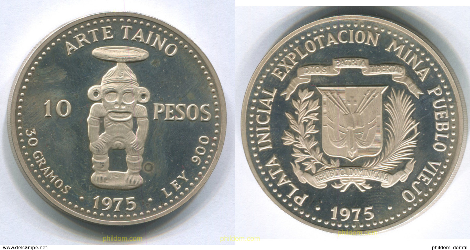 2976 DOMINICANA 1975 DOMINICANA 10 PESOS 1975 ARTE TAINO - Dominicana