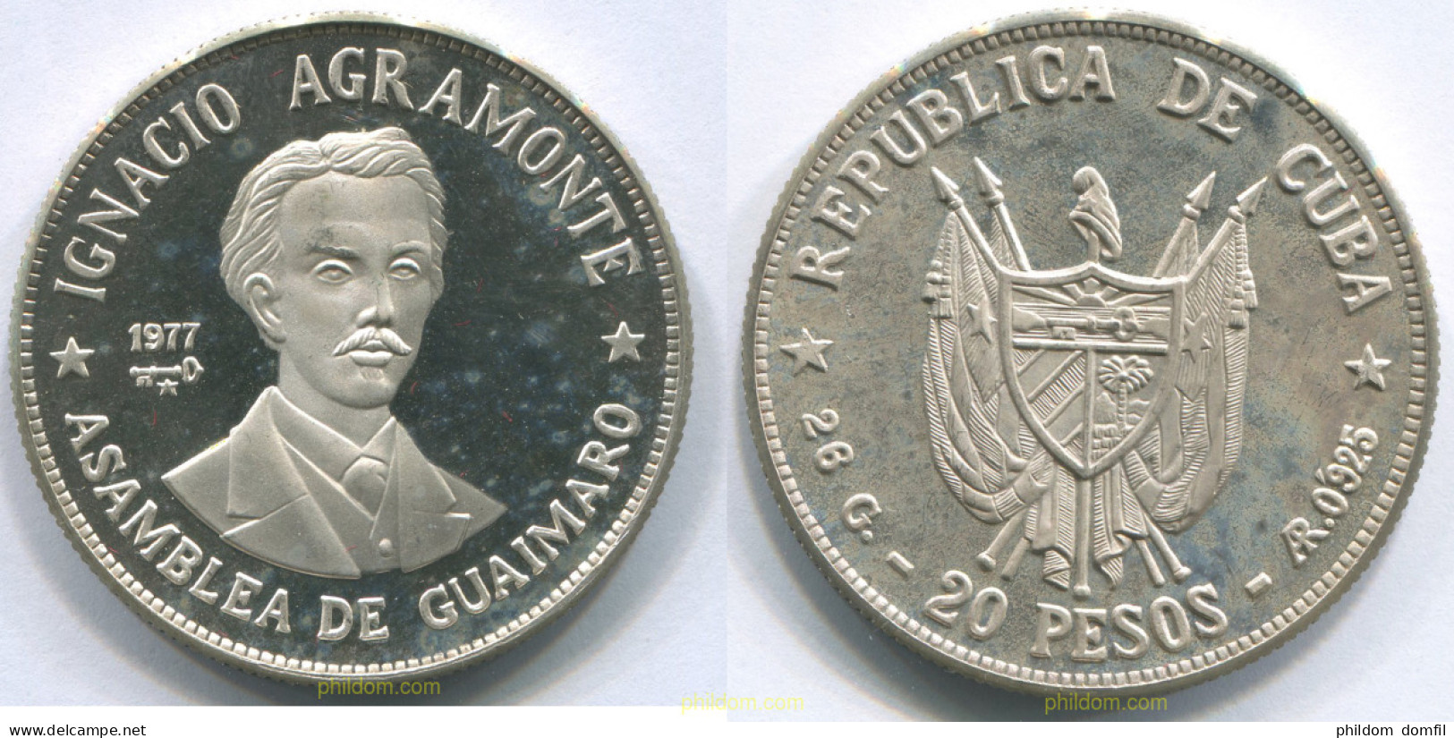 2979 CUBA 1977 20 PESOS 1977 IGNACIO AGRAMONTE. ASAMBLEA GUAIMARO - Cuba