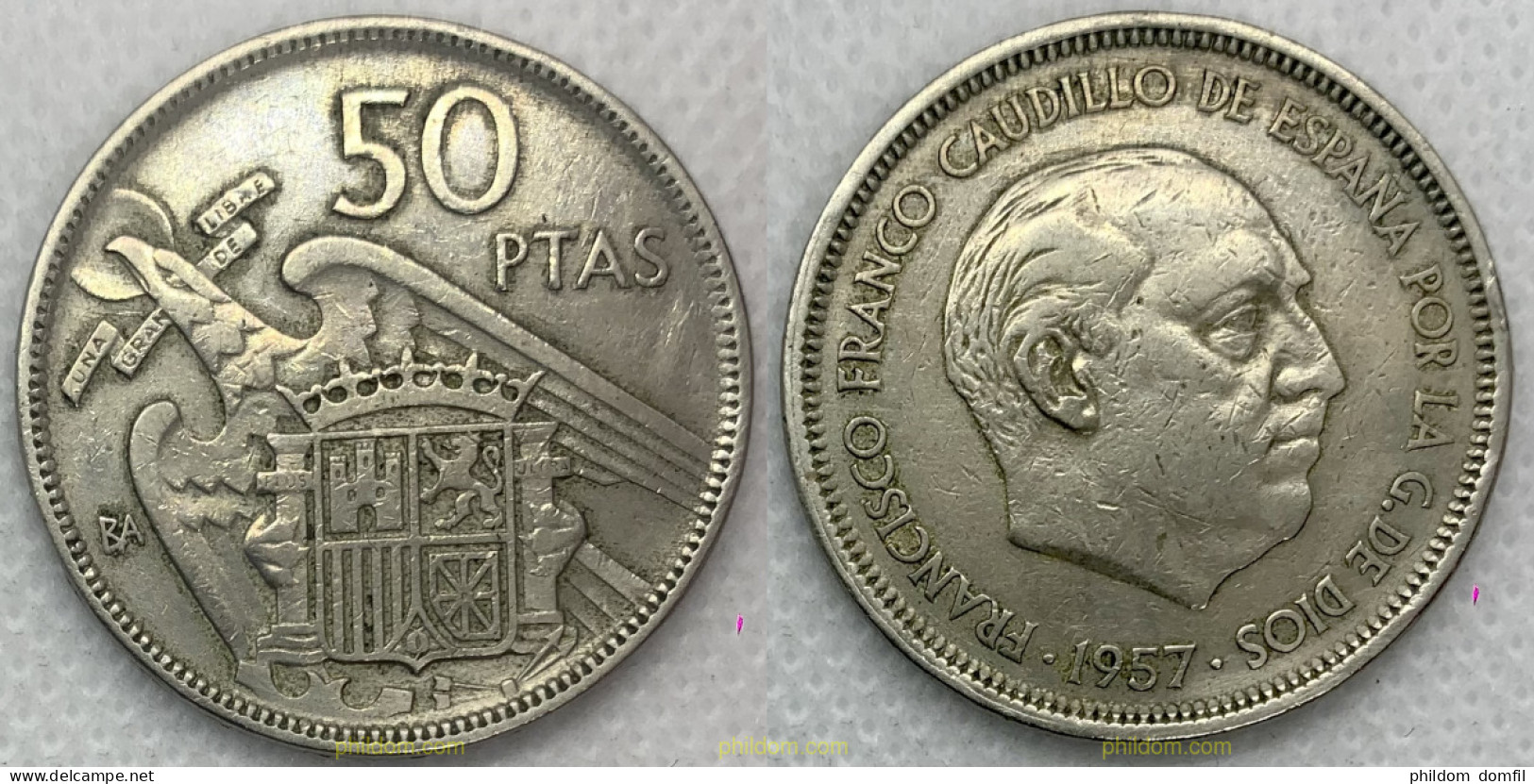 3011 ESPAÑA 1957 ESPAÑA 50 PESETAS 1957 BA BARCELONA - 10 Centesimi