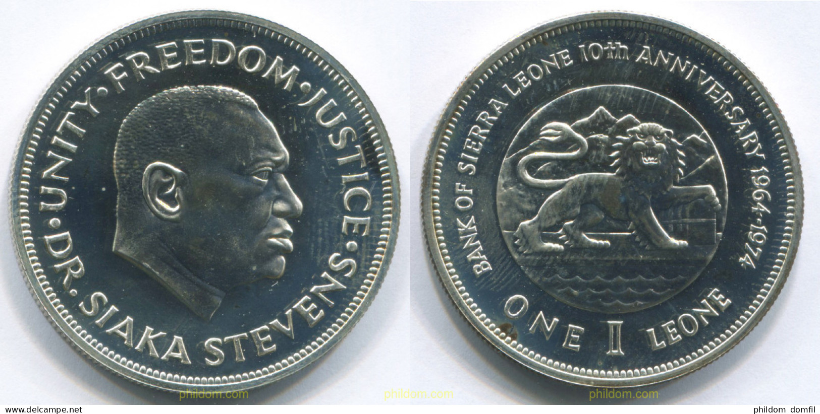 3064 SIERRA LEONA 1967 SIERRA LEONE 1 LEONE 1964 BANK OF SIERRA LEONE 10TH ANNIVERSARY - Sierra Leone