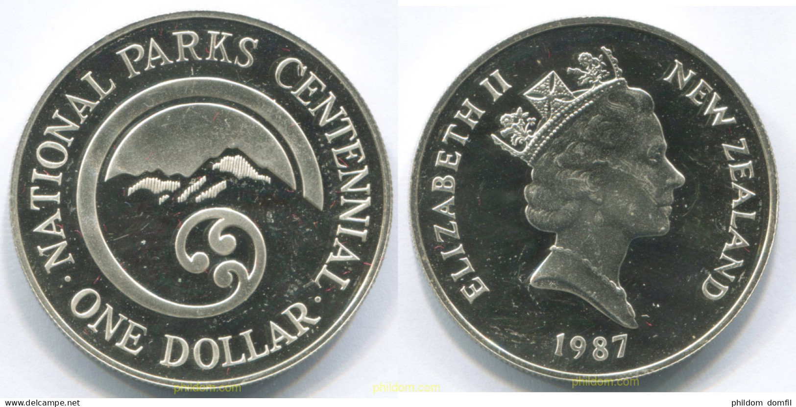 3082 NUEVA ZELANDA 1987 1987 NATIONAL PARKS CENTENNIAL 1 DOLAR ONE SILVER PLATA NEW ZEALAND - Nueva Zelanda