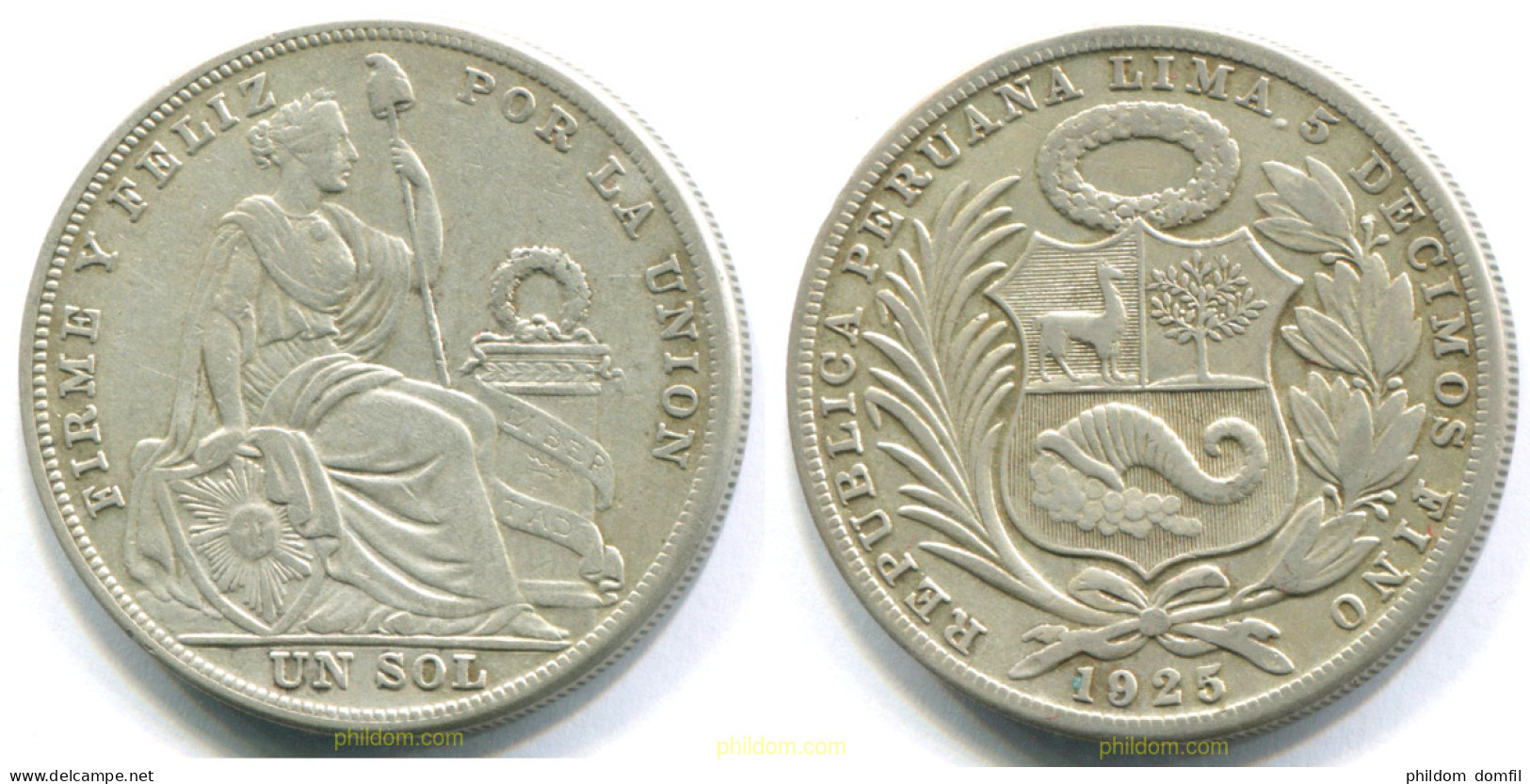 3093 PERU 1925 UN SOL 1925 1 PERU PLATA SILVER - Perú