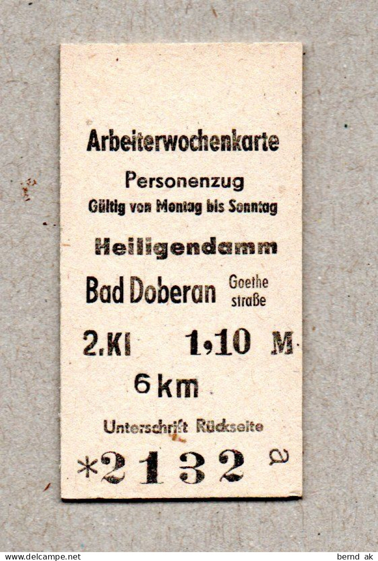 26] BRD (DR Der DDR)  -  Pappfahrkarte  - Heiligendamm Nach Bad Doberan - Europa